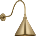 Academy 23" Flynn Barn Light | Hand-Rubbed Antique Brass | 12.5 | 12.5" Hand-Rubbed Antique Brass Conical Savannah Shade