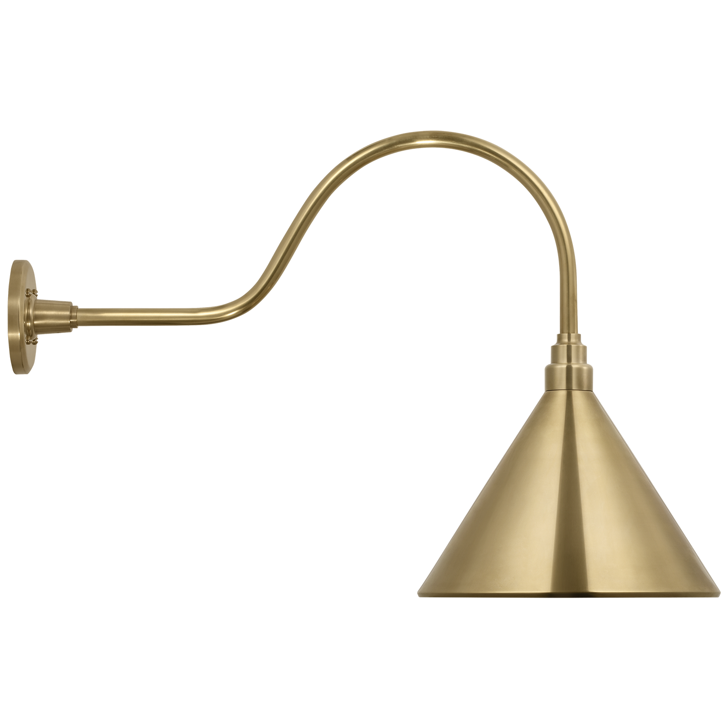 Academy 23" Flynn Barn Light | Hand-Rubbed Antique Brass | 12.5 | 12.5" Hand-Rubbed Antique Brass Conical Savannah Shade