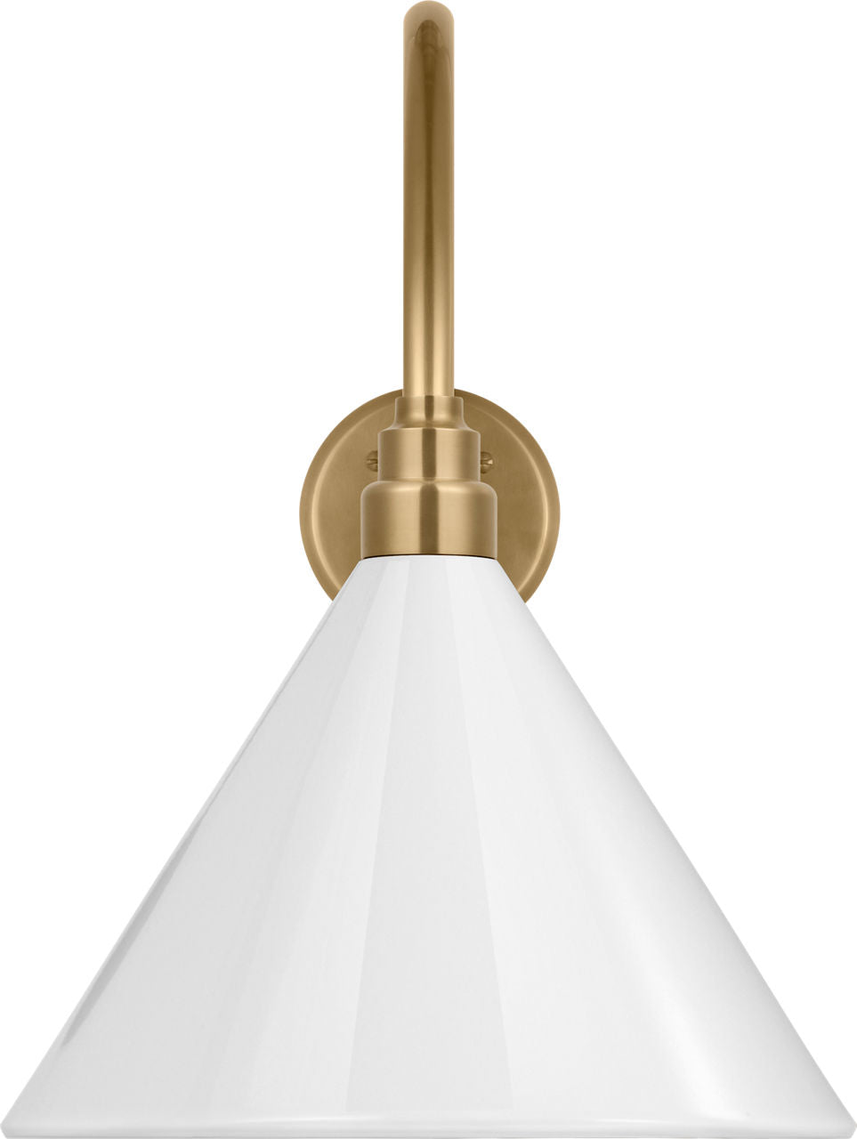 Academy 23" Flynn Barn Light | Hand-Rubbed Antique Brass | 12.5 | 12.5" White Conical Savannah Shade