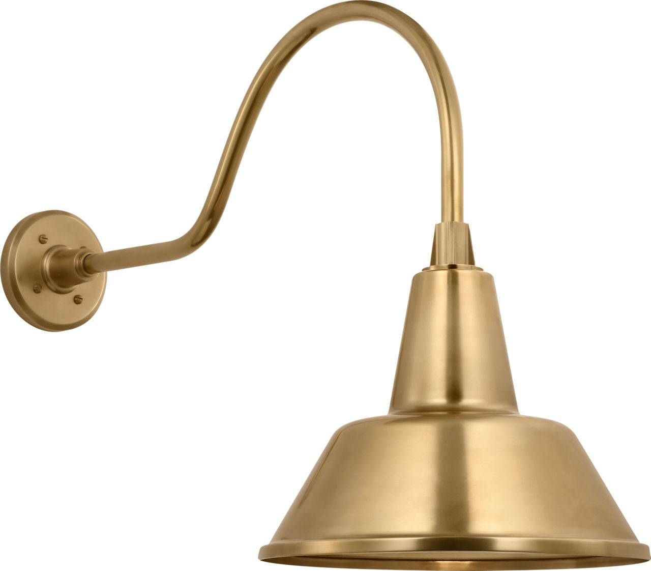 Academy 23" Flynn Barn Light | Hand-Rubbed Antique Brass | 12.5 | 12.5" Hand-Rubbed Antique Brass Bowers Shade