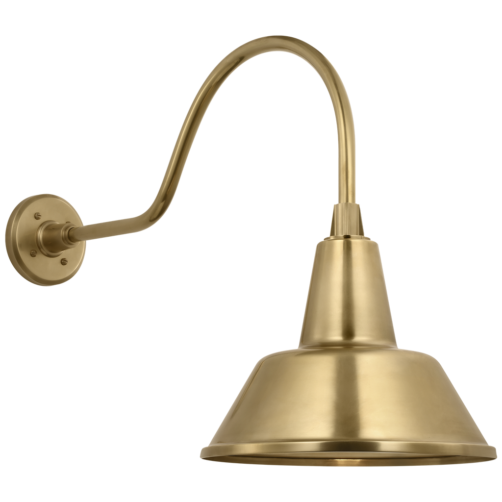 Academy 23" Flynn Barn Light | Hand-Rubbed Antique Brass | 12.5 | 12.5" Hand-Rubbed Antique Brass Bowers Shade