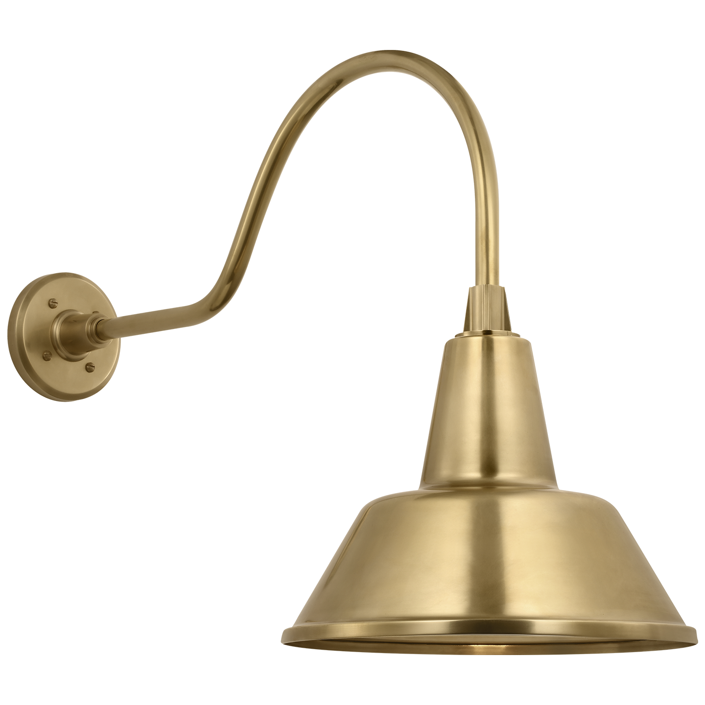 Academy 23" Flynn Barn Light | Hand-Rubbed Antique Brass | 12.5 | 12.5" Hand-Rubbed Antique Brass Bowers Shade