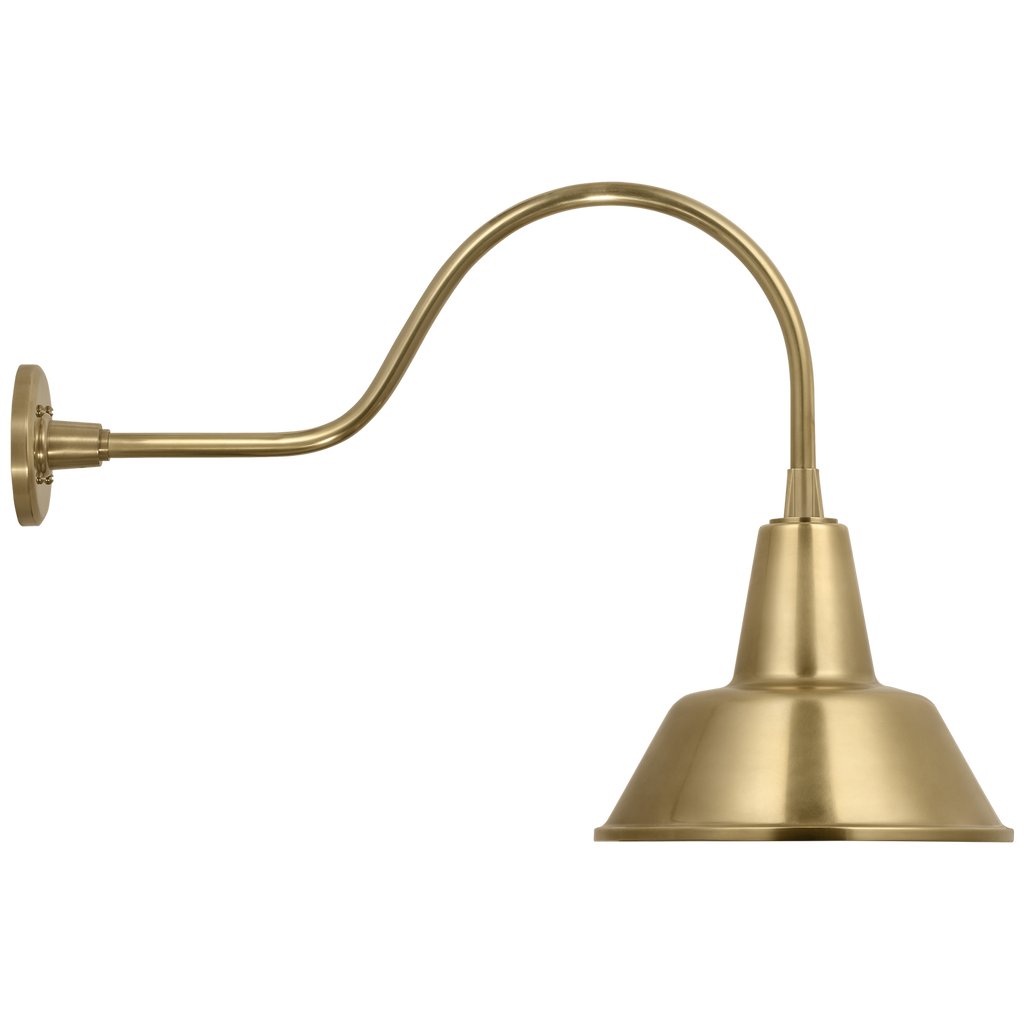Academy 23" Flynn Barn Light | Hand-Rubbed Antique Brass | 12.5 | 12.5" Hand-Rubbed Antique Brass Bowers Shade
