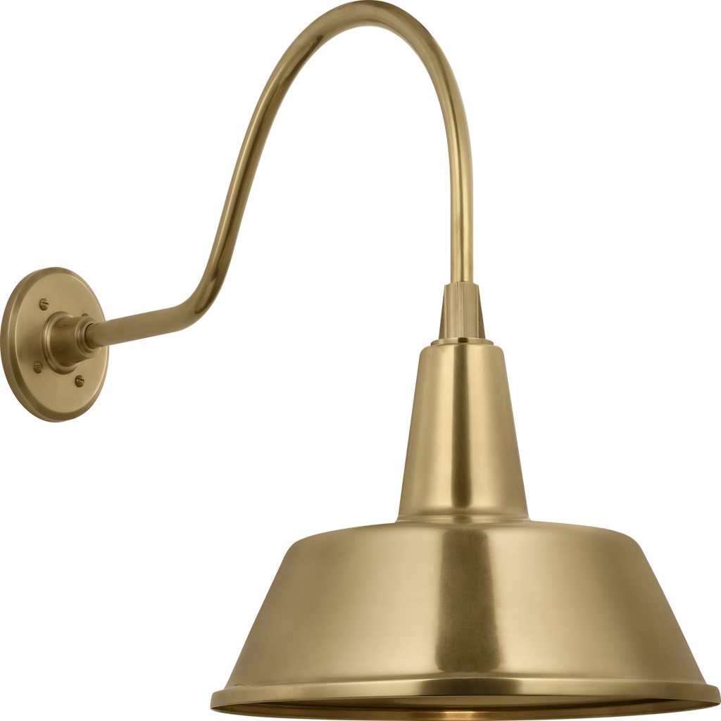 Academy 23" Flynn Barn Light | Hand-Rubbed Antique Brass | 16 | 16" Hand-Rubbed Antique Brass Bowers Shade