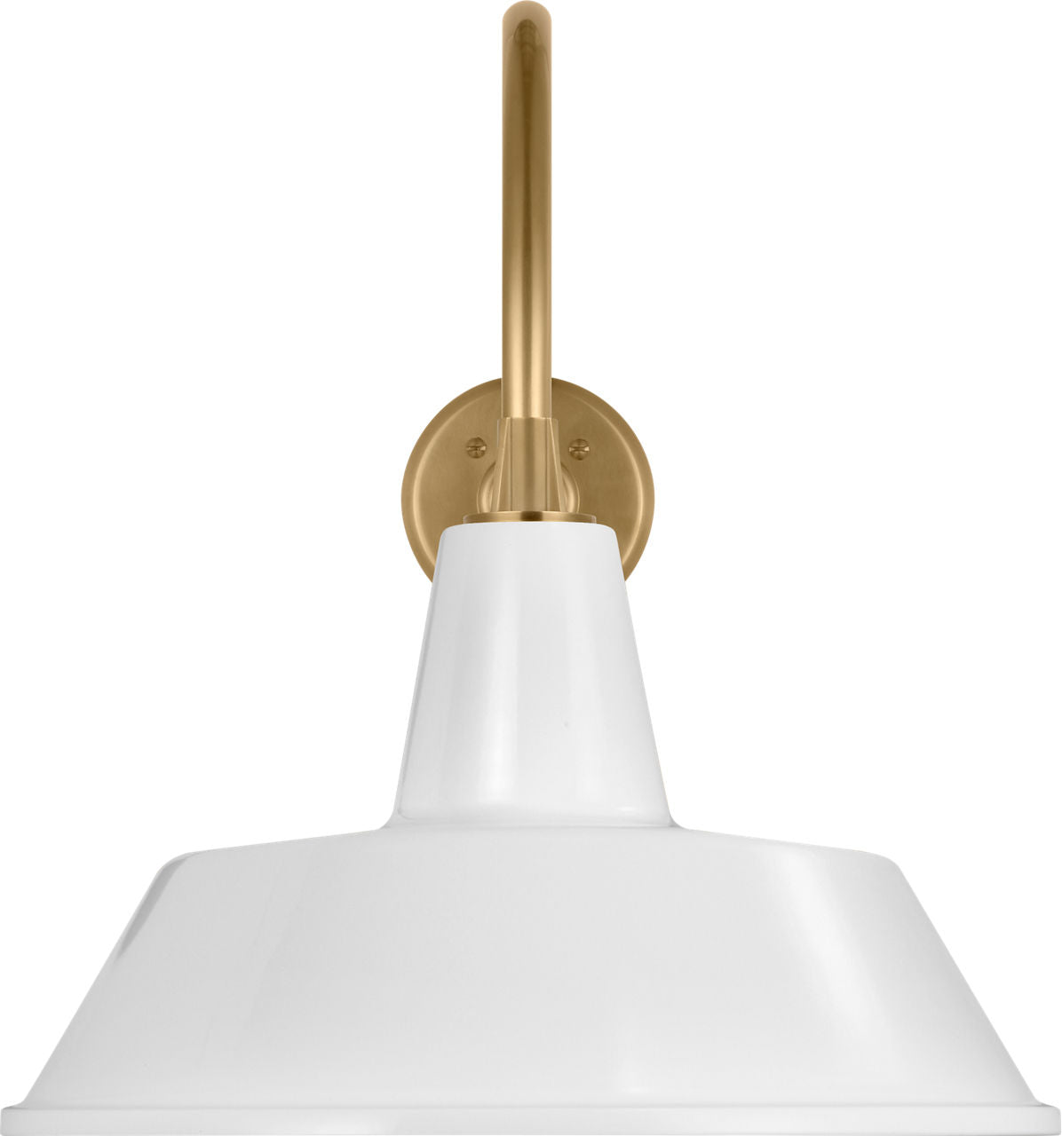 Academy 23" Flynn Barn Light | Hand-Rubbed Antique Brass | 16 | 16" White Bowers Shade