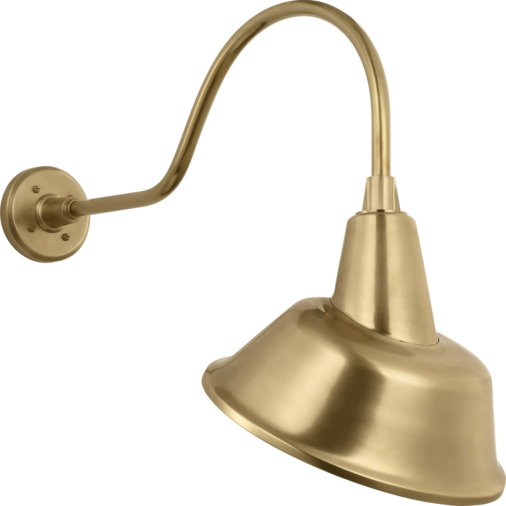 Academy 23" Flynn Barn Light | Hand-Rubbed Antique Brass | 12.5 | 12.5" Hand-Rubbed Antique Brass Tilted Bowers Shade