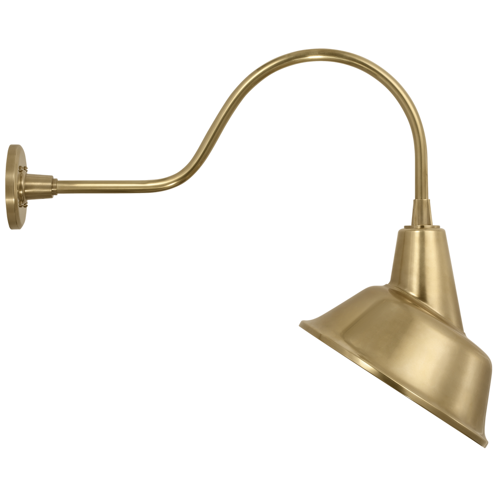 Academy 23" Flynn Barn Light | Hand-Rubbed Antique Brass | 12.5 | 12.5" Hand-Rubbed Antique Brass Tilted Bowers Shade