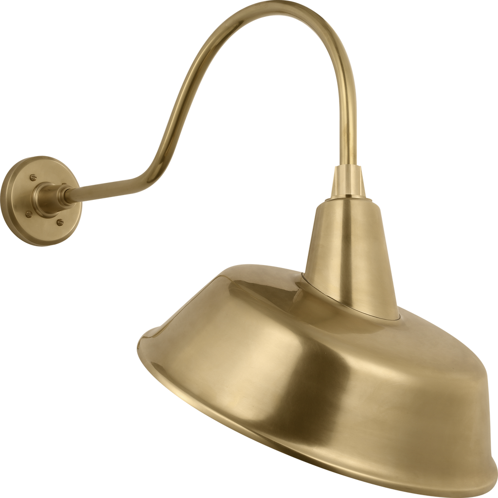 Academy 23" Flynn Barn Light | Hand-Rubbed Antique Brass | 16 | 16" Hand-Rubbed Antique Brass Tilted Bowers Shade