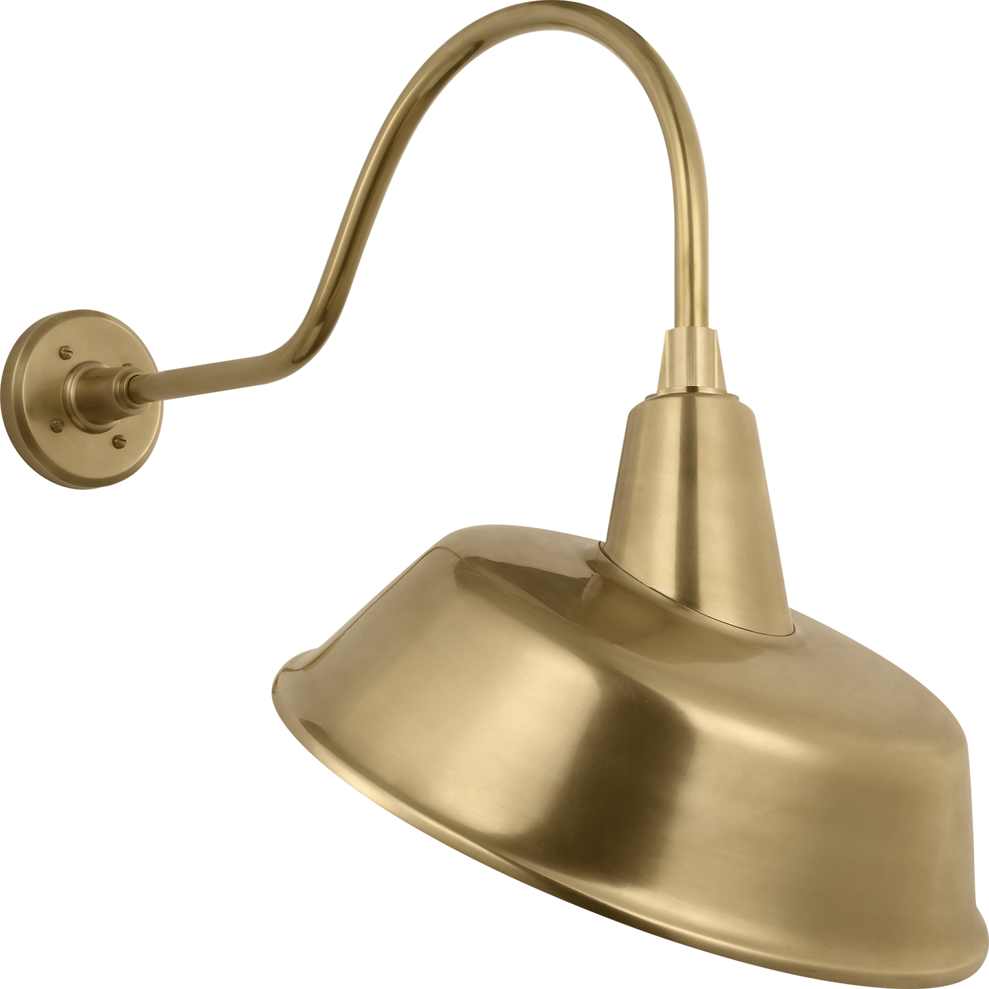 Academy 23" Flynn Barn Light | Hand-Rubbed Antique Brass | 16 | 16" Hand-Rubbed Antique Brass Tilted Bowers Shade