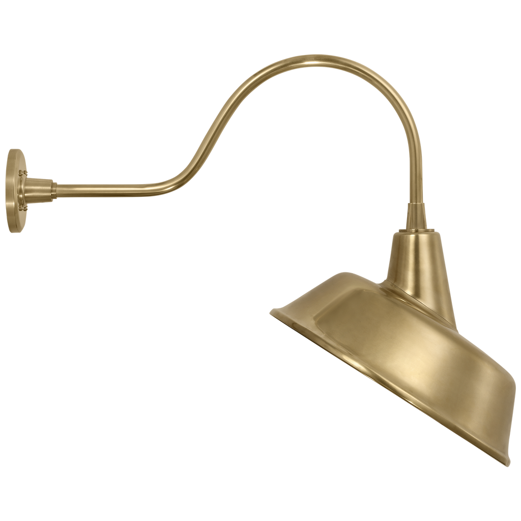 Academy 23" Flynn Barn Light | Hand-Rubbed Antique Brass | 16 | 16" Hand-Rubbed Antique Brass Tilted Bowers Shade
