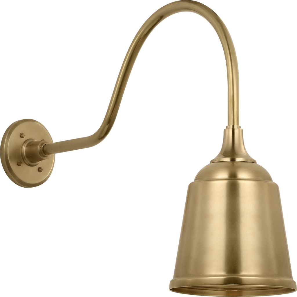 Academy 23" Flynn Barn Light | Hand-Rubbed Antique Brass | 8 | 8" Hand-Rubbed Antique Brass Rockhouse Shade