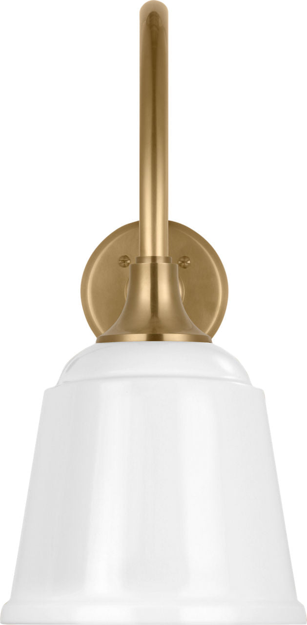 Academy 23" Flynn Barn Light | Hand-Rubbed Antique Brass | 8 | 8" White Rockhouse Shade