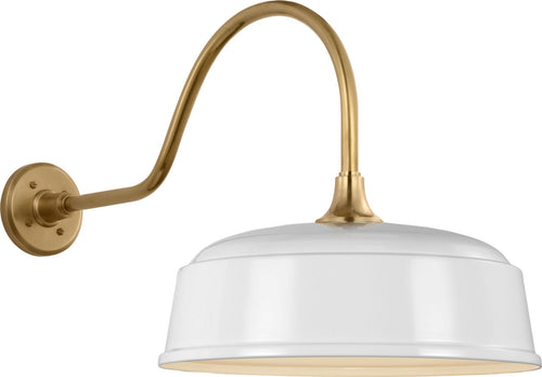 Academy 23" Flynn Barn Light | Hand-Rubbed Antique Brass | 16 | 16" White Rockhouse Shade