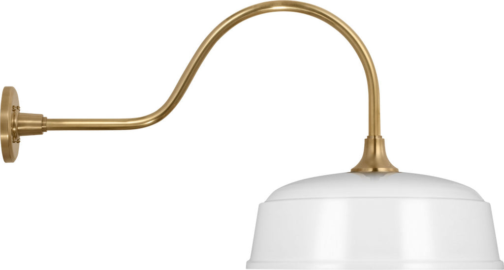Academy 23" Flynn Barn Light | Hand-Rubbed Antique Brass | 16 | 16" White Rockhouse Shade