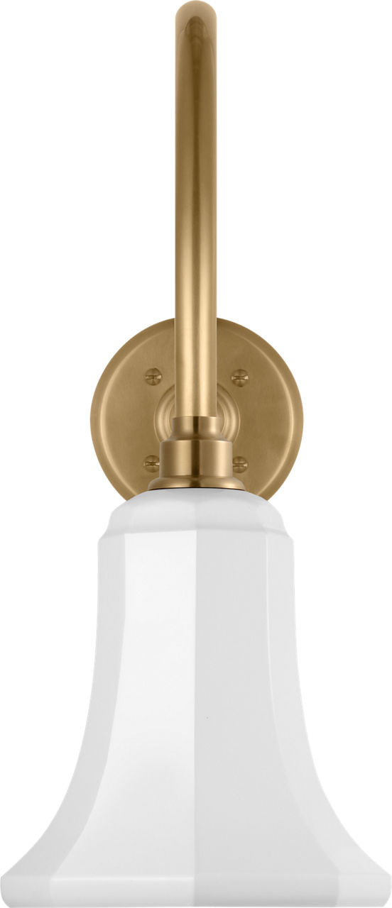 Academy 23" Flynn Barn Light | Hand-Rubbed Antique Brass | 7.5 | 7.5" White Savannah Shade