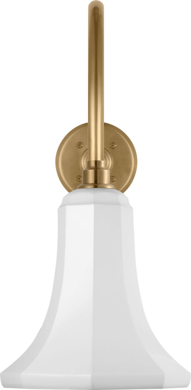 Academy 23" Flynn Barn Light | Hand-Rubbed Antique Brass | 9.25 | 9.25" White Savannah Shade