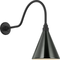 Academy 23" Flynn Barn Light | Matte Black | 9 | 9" Green Conical Savannah Shade