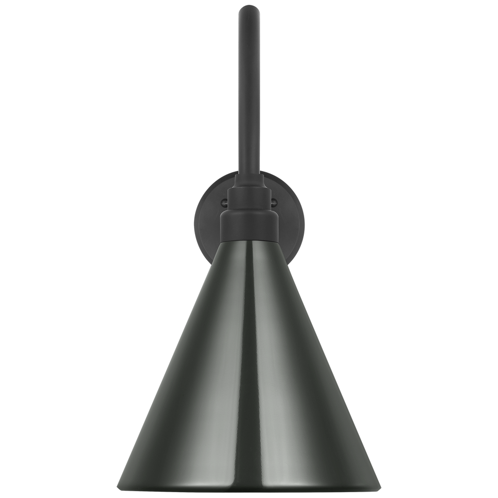 Academy 23" Flynn Barn Light | Matte Black | 9 | 9" Green Conical Savannah Shade