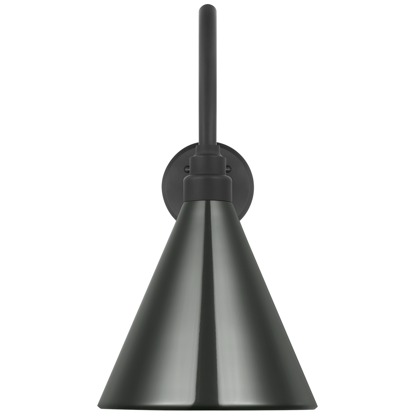 Academy 23" Flynn Barn Light | Matte Black | 9 | 9" Green Conical Savannah Shade