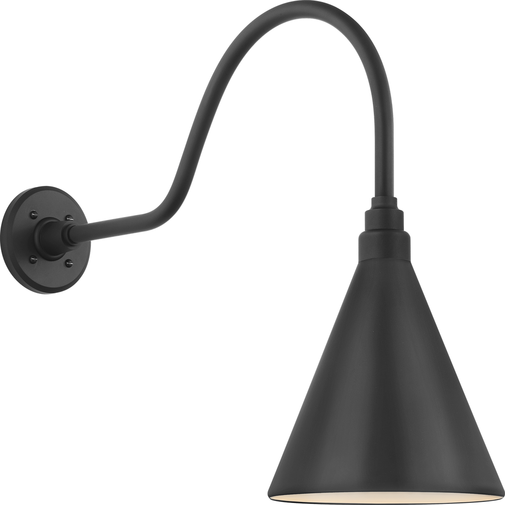 Academy 23" Flynn Barn Light | Matte Black | 9 | 9" Matte Black Conical Savannah Shade