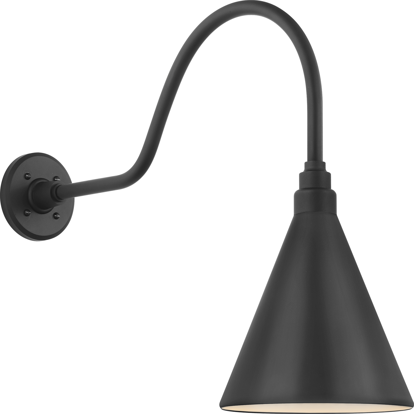 Academy 23" Flynn Barn Light | Matte Black | 9 | 9" Matte Black Conical Savannah Shade