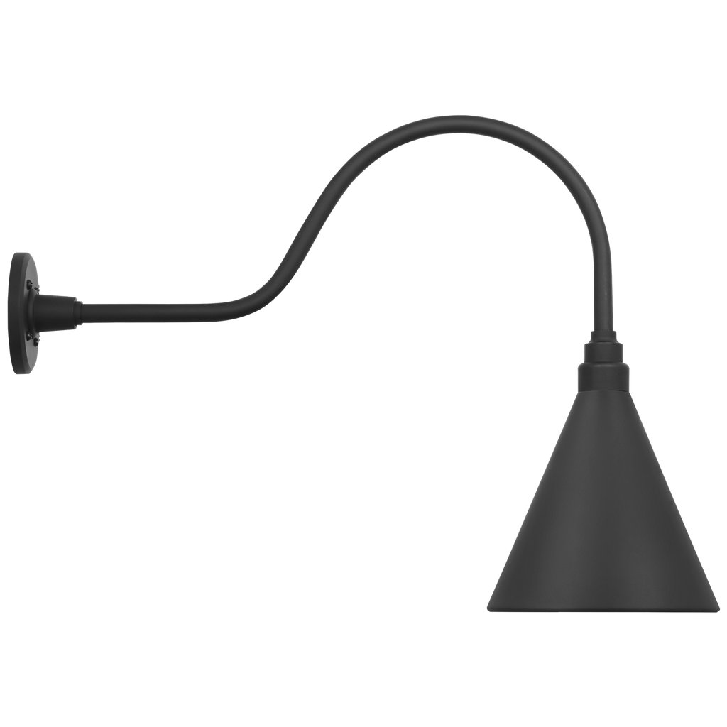 Academy 23" Flynn Barn Light | Matte Black | 9 | 9" Matte Black Conical Savannah Shade
