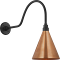 Academy 23" Flynn Barn Light | Matte Black | 9 | 9" Soft Copper Conical Savannah Shade