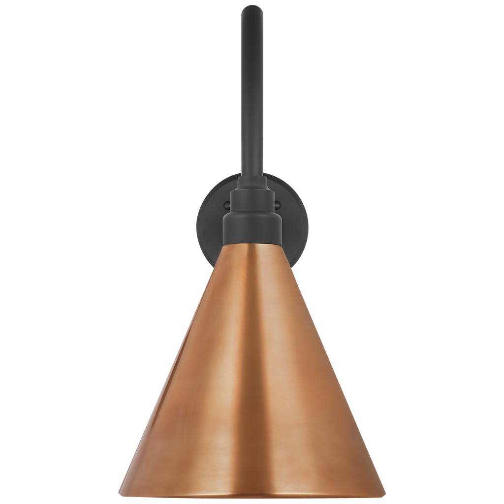 Academy 23" Flynn Barn Light | Matte Black | 9 | 9" Soft Copper Conical Savannah Shade