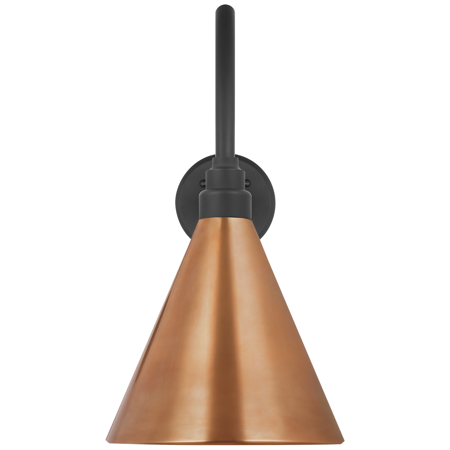 Academy 23" Flynn Barn Light | Matte Black | 9 | 9" Soft Copper Conical Savannah Shade