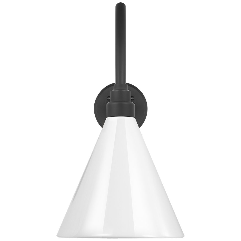 Academy 23" Flynn Barn Light | Matte Black | 9 | 9" White Conical Savannah Shade