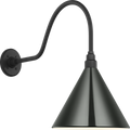 Academy 23" Flynn Barn Light | Matte Black | 12.5 | 12.5" Green Conical Savannah Shade
