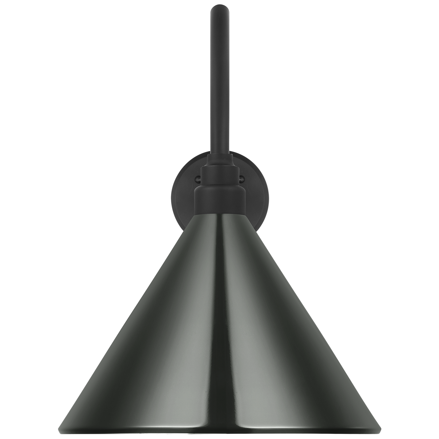 Academy 23" Flynn Barn Light | Matte Black | 12.5 | 12.5" Green Conical Savannah Shade