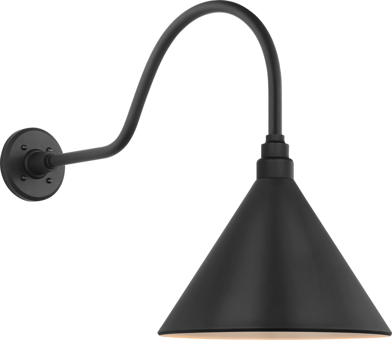 Academy 23" Flynn Barn Light | Matte Black | 12.5 | 12.5" Matte Black Conical Savannah Shade