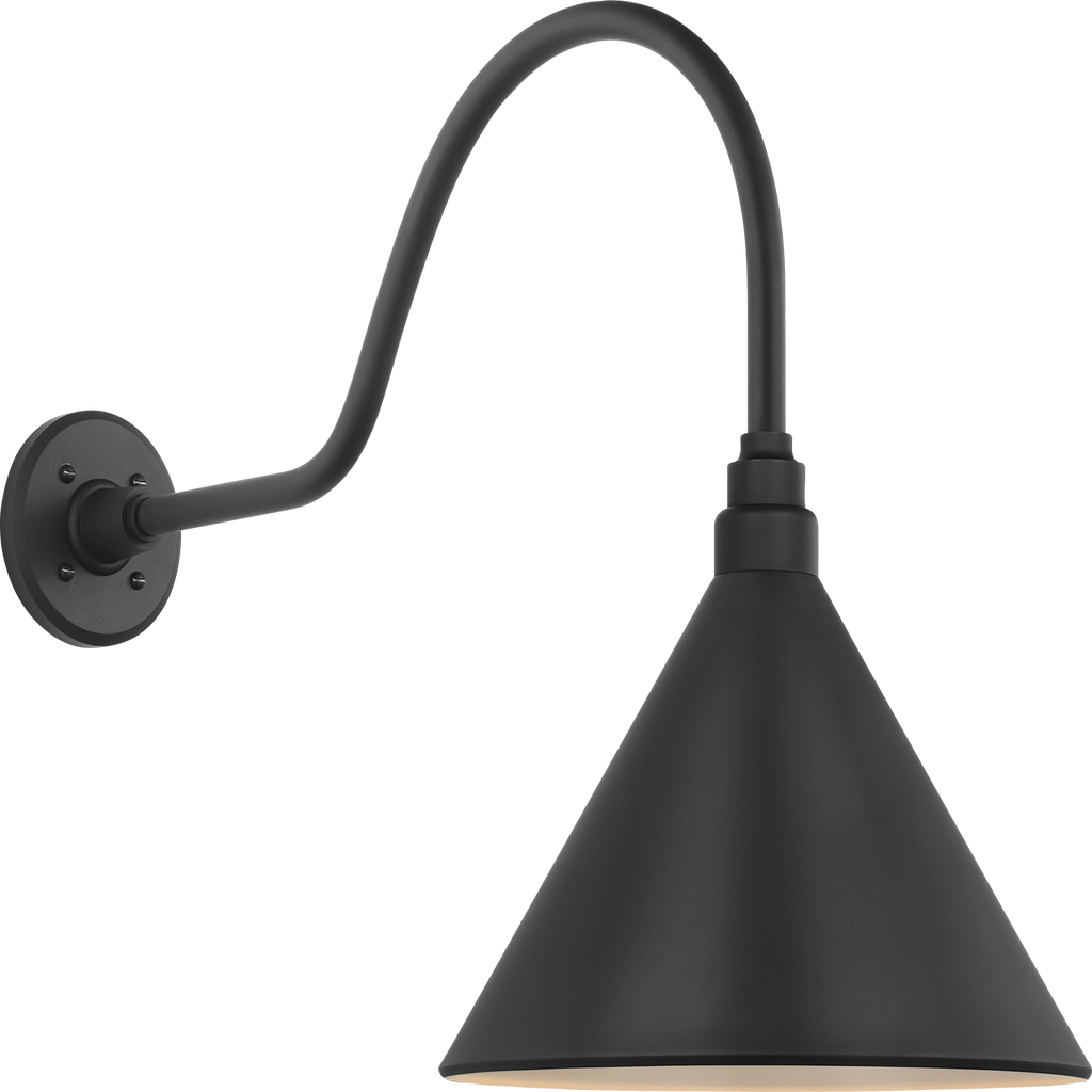 Academy 23" Flynn Barn Light | Matte Black | 12.5 | 12.5" Matte Black Conical Savannah Shade