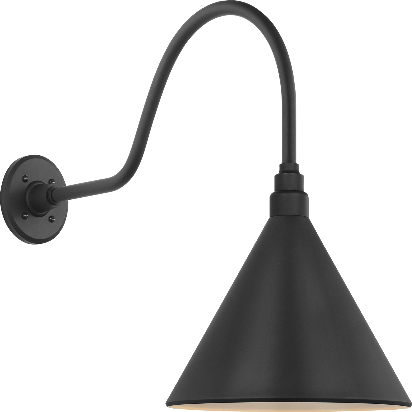 Academy 23" Flynn Barn Light | Matte Black | 12.5 | 12.5" Matte Black Conical Savannah Shade