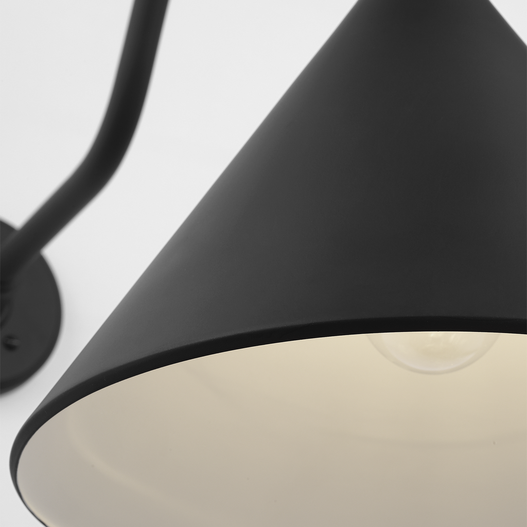 Academy 23" Flynn Barn Light | Matte Black | 12.5 | 12.5" Matte Black Conical Savannah Shade