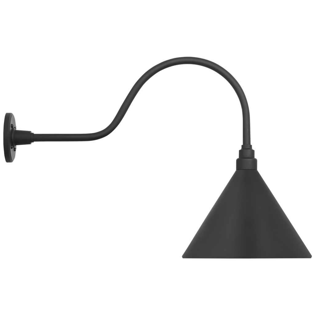 Academy 23" Flynn Barn Light | Matte Black | 12.5 | 12.5" Matte Black Conical Savannah Shade