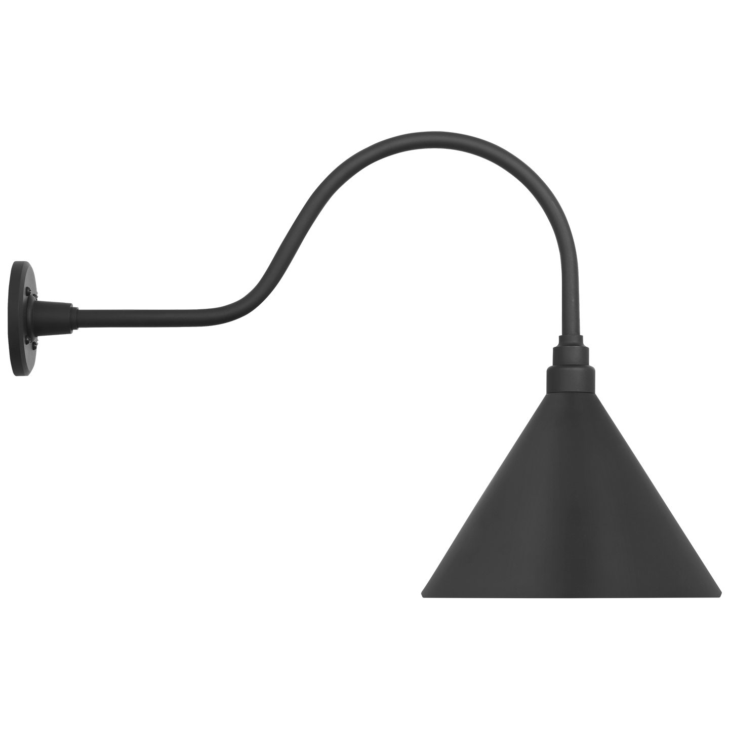 Academy 23" Flynn Barn Light | Matte Black | 12.5 | 12.5" Matte Black Conical Savannah Shade