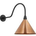 Academy 23" Flynn Barn Light | Matte Black | 12.5 | 12.5" Soft Copper Conical Savannah Shade