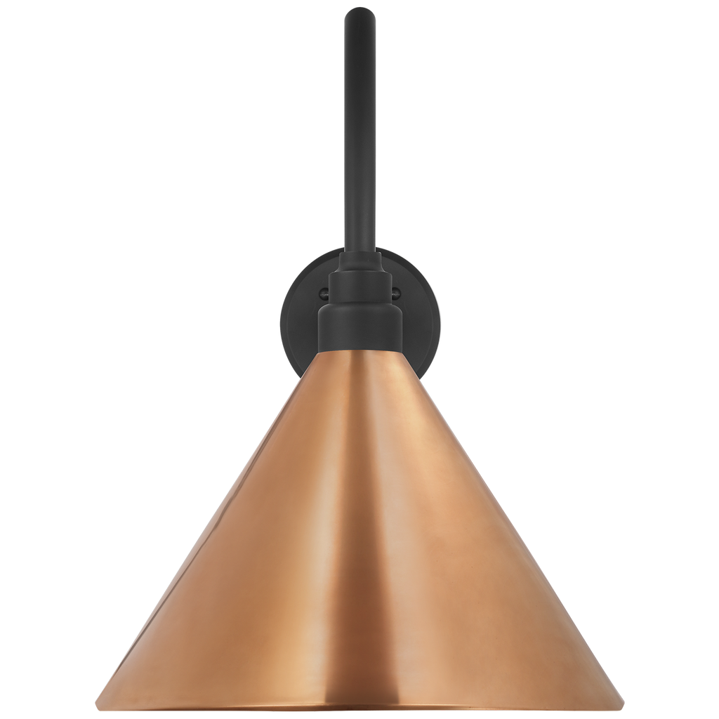 Academy 23" Flynn Barn Light | Matte Black | 12.5 | 12.5" Soft Copper Conical Savannah Shade