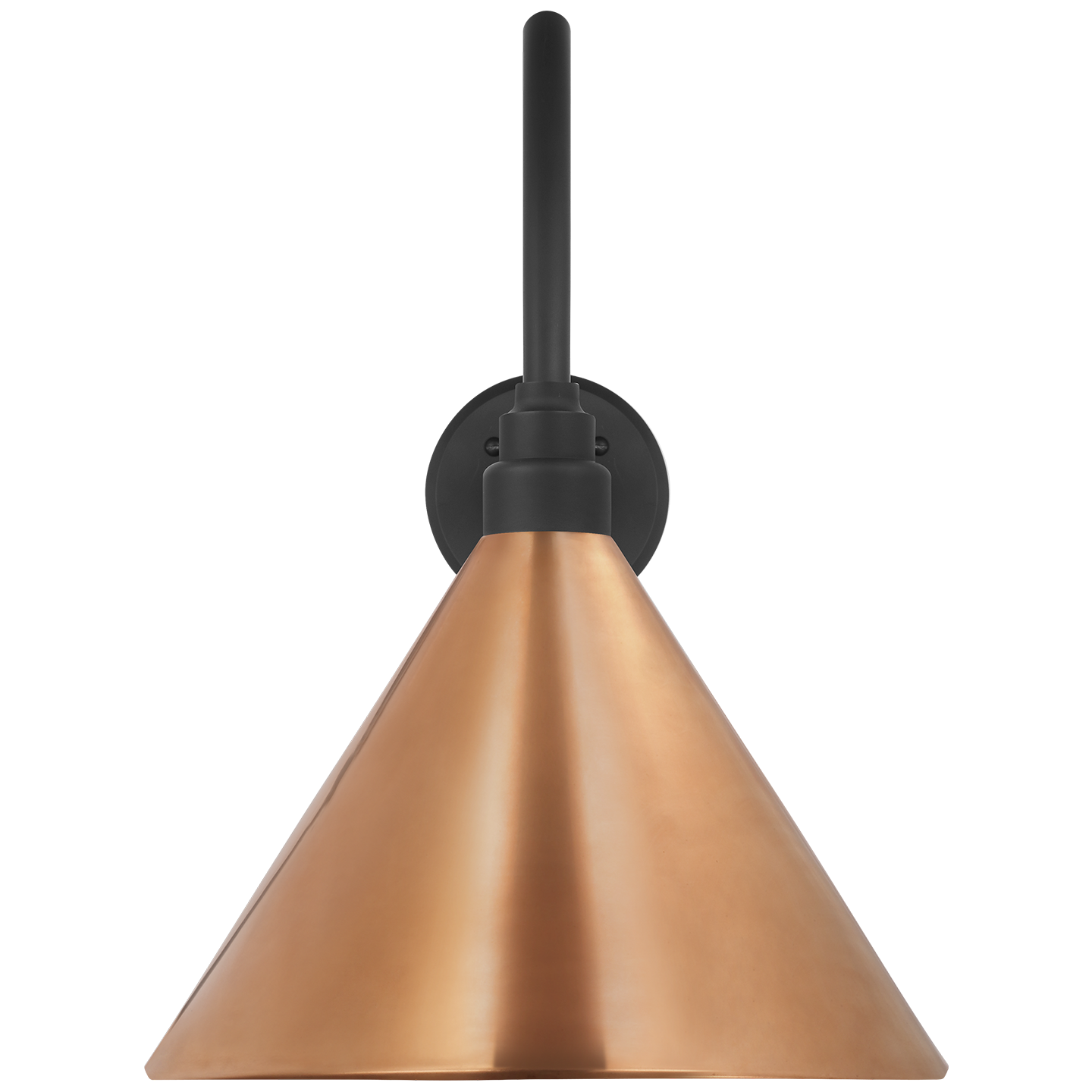 Academy 23" Flynn Barn Light | Matte Black | 12.5 | 12.5" Soft Copper Conical Savannah Shade