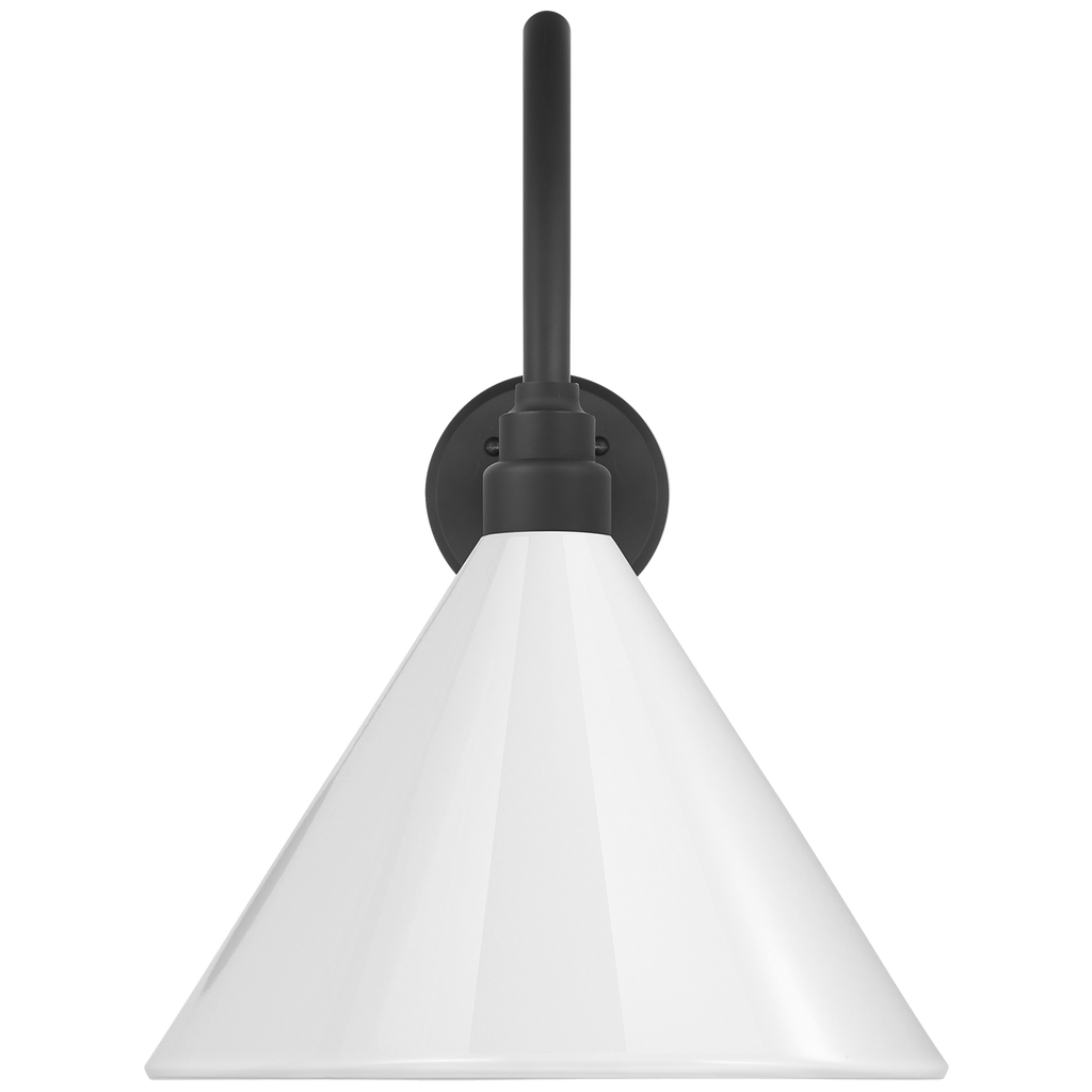 Academy 23" Flynn Barn Light | Matte Black | 12.5 | 12.5" White Conical Savannah Shade