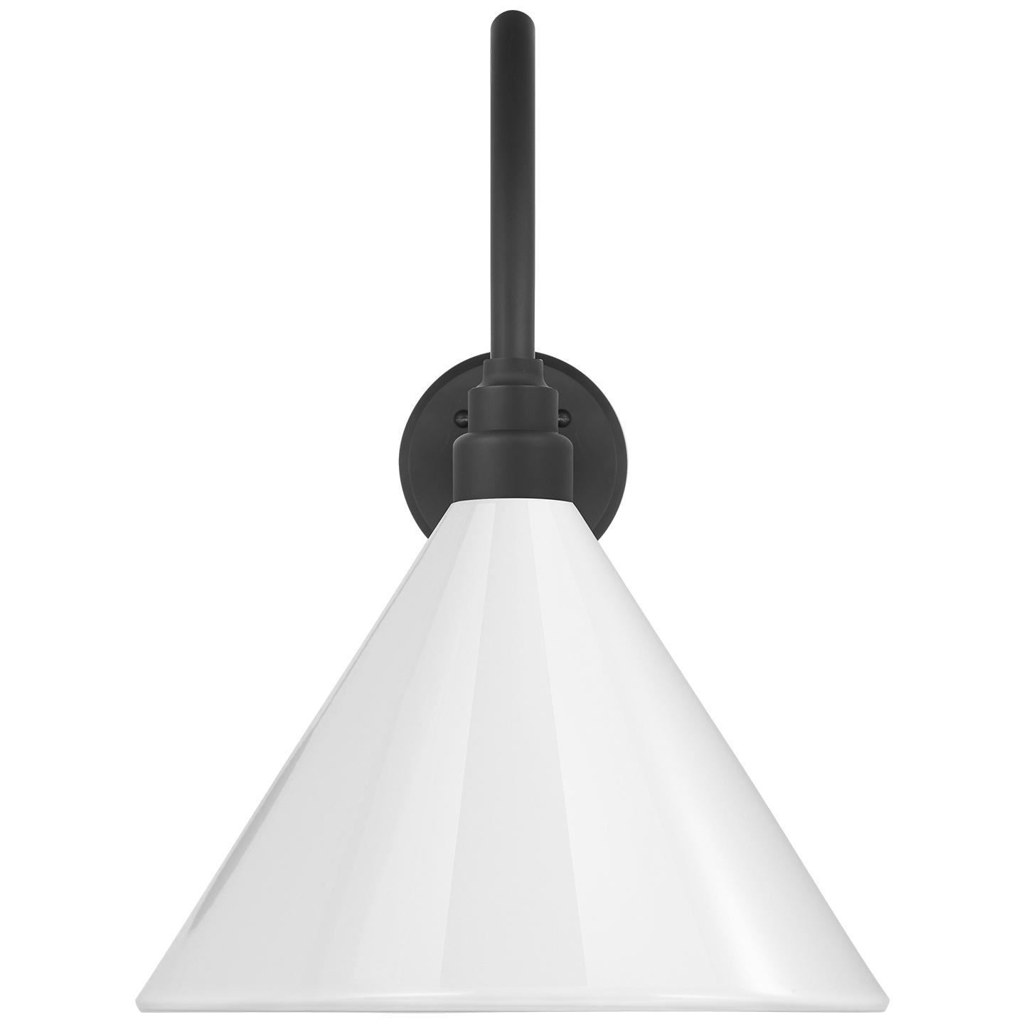 Academy 23" Flynn Barn Light | Matte Black | 12.5 | 12.5" White Conical Savannah Shade