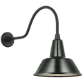 Academy 23" Flynn Barn Light | Matte Black | 12.5 | 12.5" Green Bowers Shade