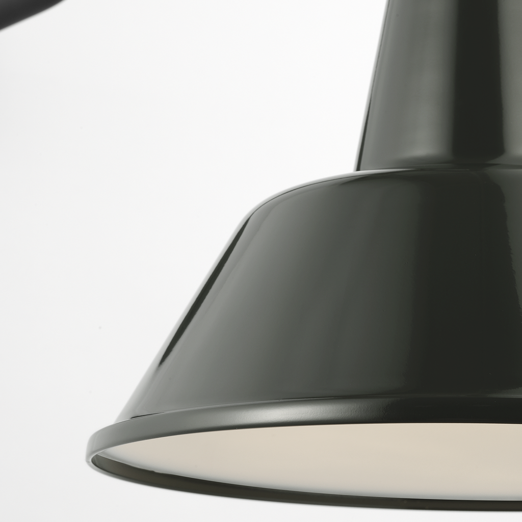 Academy 23" Flynn Barn Light | Matte Black | 12.5 | 12.5" Green Bowers Shade