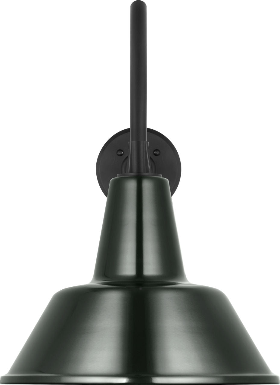 Academy 23" Flynn Barn Light | Matte Black | 12.5 | 12.5" Green Bowers Shade