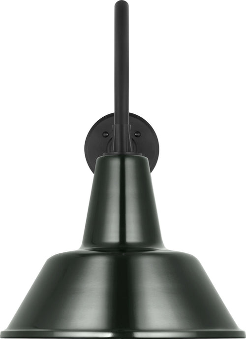 Academy 23" Flynn Barn Light | Matte Black | 12.5 | 12.5" Green Bowers Shade