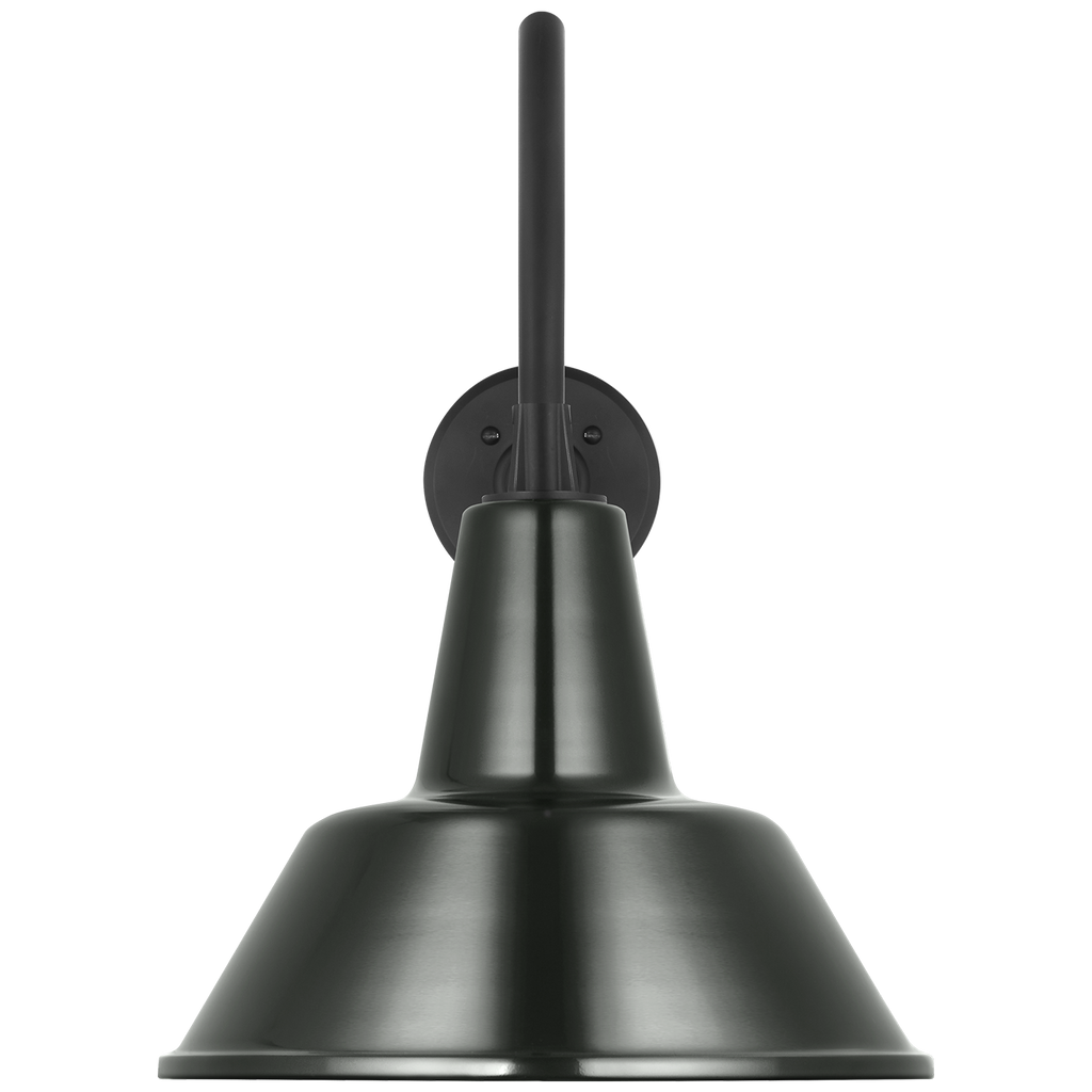 Academy 23" Flynn Barn Light | Matte Black | 12.5 | 12.5" Green Bowers Shade