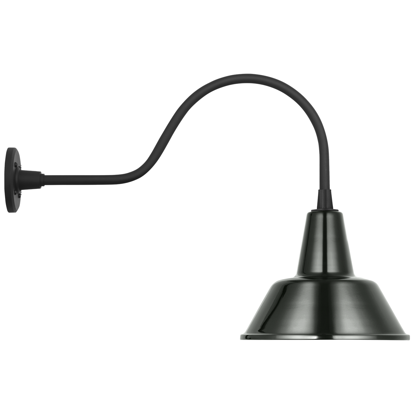 Academy 23" Flynn Barn Light | Matte Black | 12.5 | 12.5" Green Bowers Shade