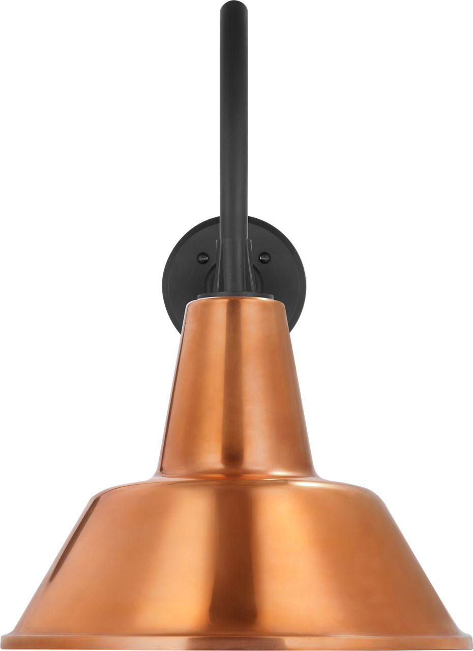 Academy 23" Flynn Barn Light | Matte Black | 12.5 | 12.5" Soft Copper Bowers Shade